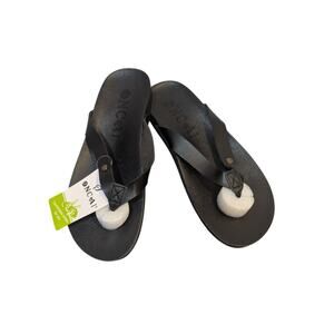 New Women's ONCAI Black Memory Foam Flip Flops Sandals Size 7